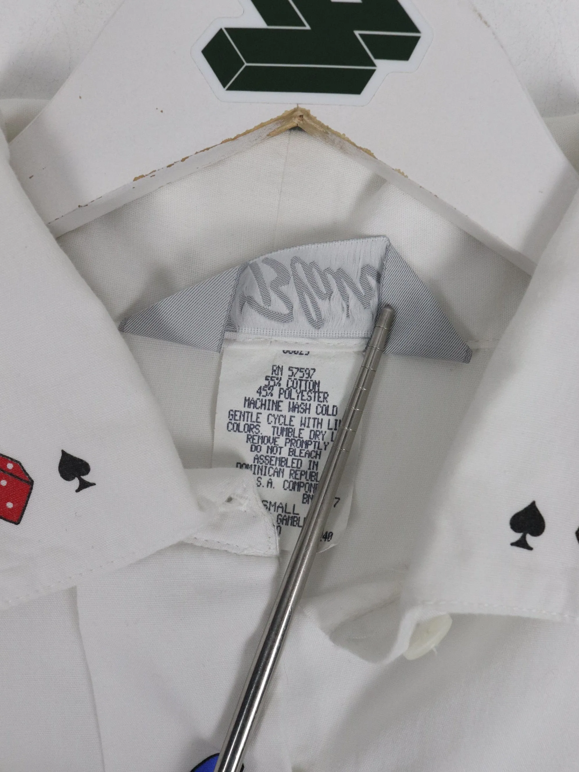 Vintage Blair Shirt Womens Small White Dice Casino Button Up