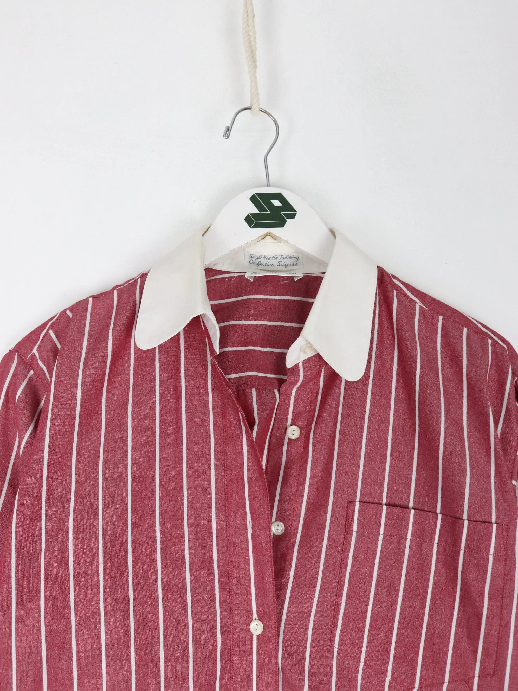 Vintage Tabi International Shirt Womens Medium Red Striped Button Up