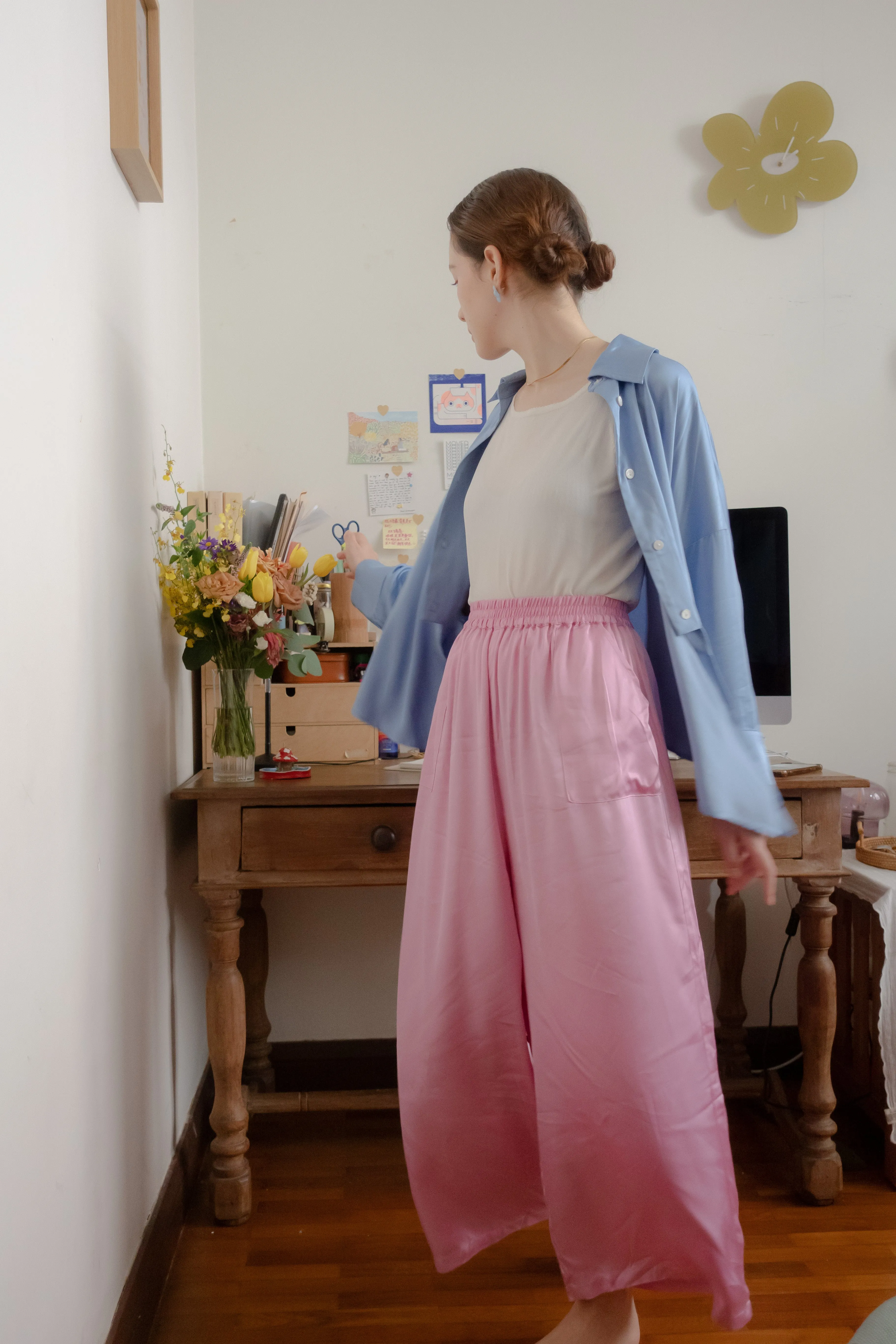 VISION - Relaxed Trousers - Cornflower Blue