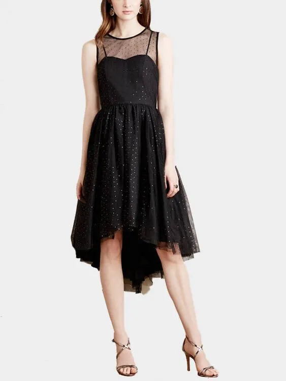 Wholesale Black Round Neck Sleeveless Midi Dress