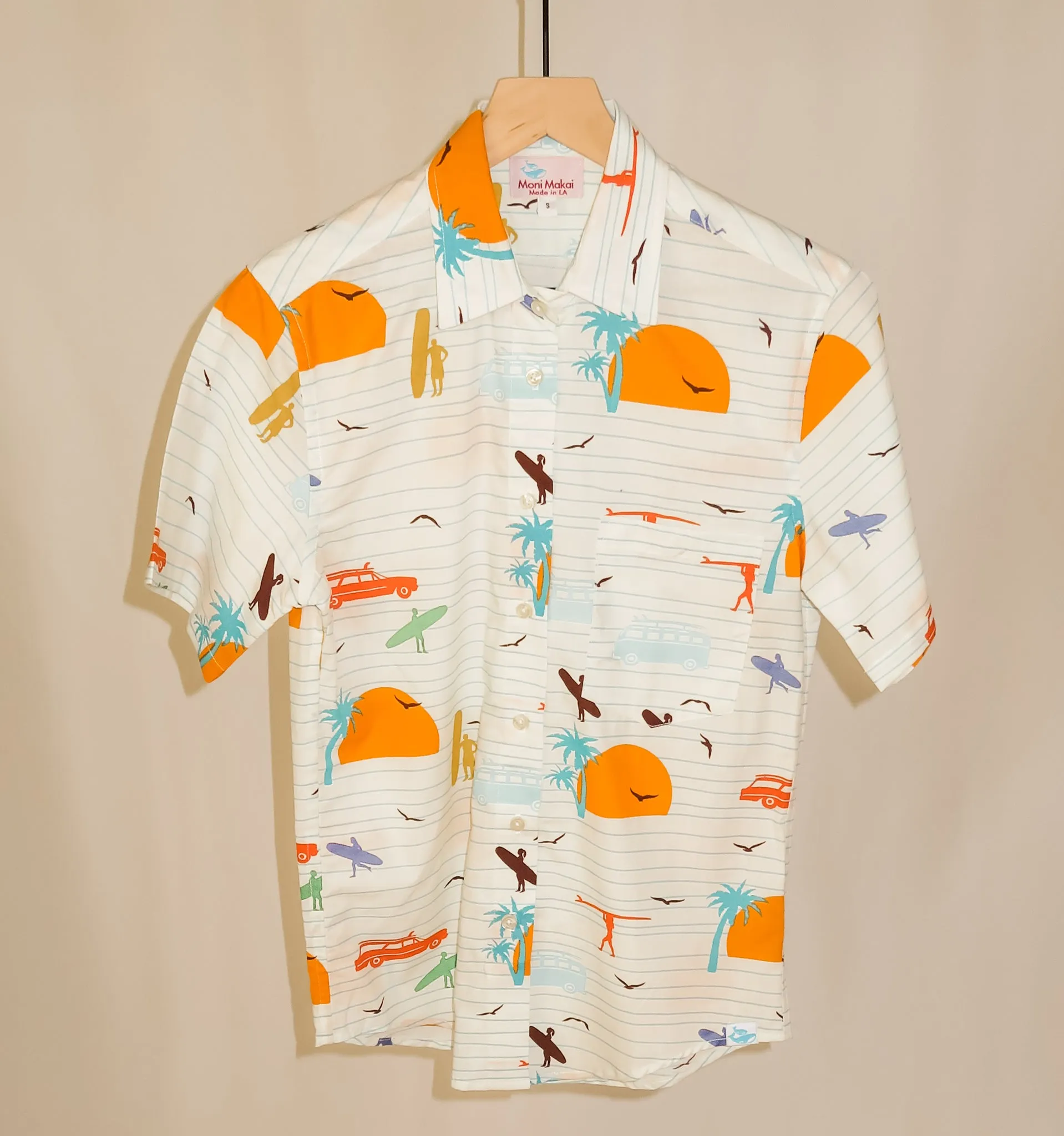 Women's Rancho shirt in Surf's Up (cream)