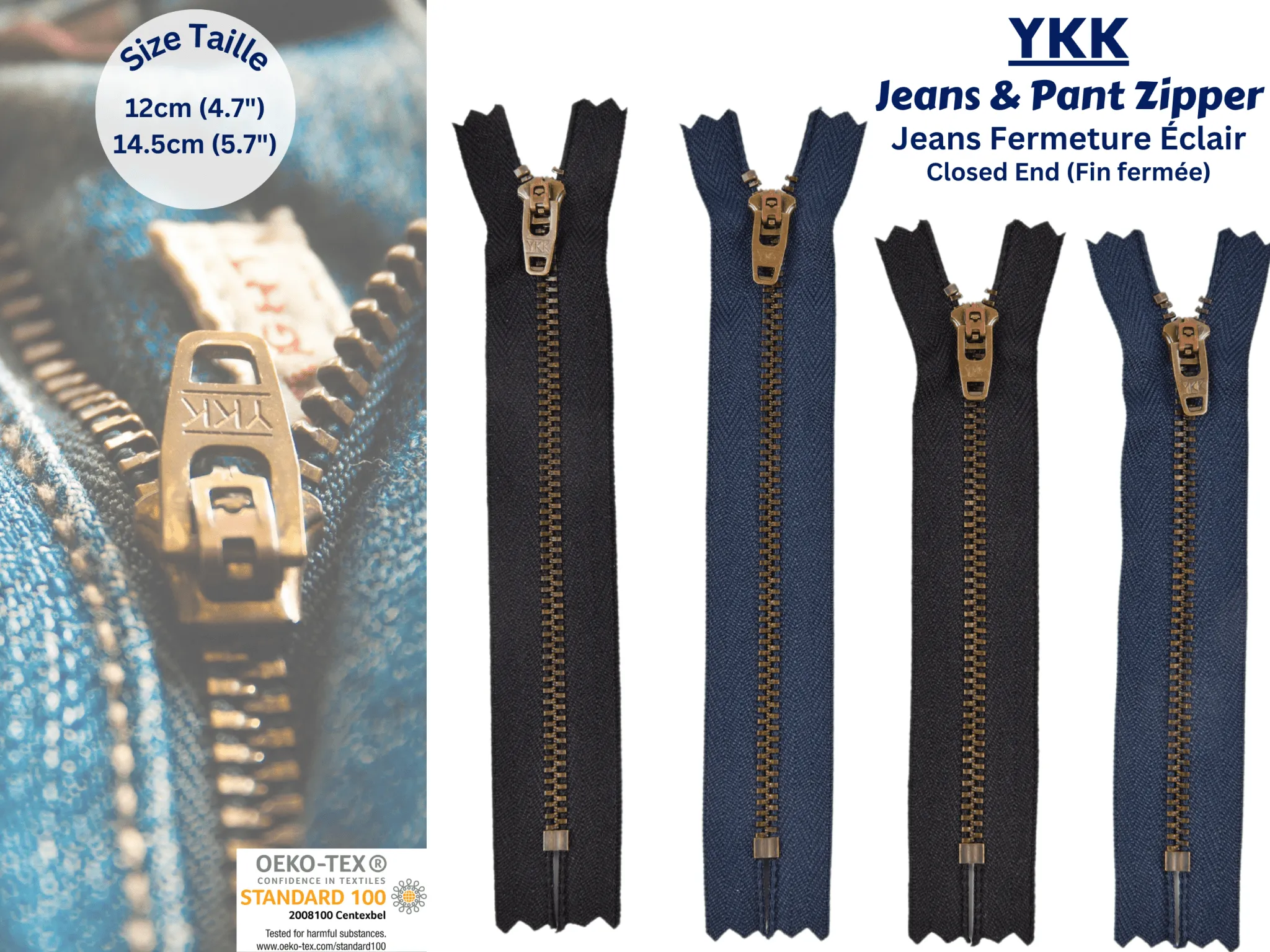 YKK Denim Zippers